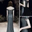 Chic / Belle Argenté Noire Robe De Soirée 2020 Trompette / Sirène De l'épaule Manches Courtes Glitter Polyester Détachable Train De Balayage Dos Nu Robe De Ceremonie
