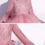 Vintage / Retro Candy Pink Birthday Flower Girl Dresses 2020 Ball Gown High Neck 3/4 Sleeve Appliques Lace Sequins Ankle Length Cascading Ruffles