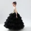 Illusion Black See-through Birthday Flower Girl Dresses 2020 Ball Gown Scoop Neck Sleeveless Gold Flower Appliques Lace Beading Floor-Length / Long Cascading Ruffles