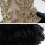 Illusion Black See-through Birthday Flower Girl Dresses 2020 Ball Gown Scoop Neck Sleeveless Gold Flower Appliques Lace Beading Floor-Length / Long Cascading Ruffles