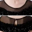 Chic / Beautiful Black White See-through Birthday Flower Girl Dresses 2020 Ball Gown Scoop Neck Puffy Short Sleeve Sequins Floor-Length / Long Ruffle