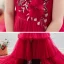 Elegant Red See-through Birthday Flower Girl Dresses 2020 Ball Gown Scoop Neck Short Sleeve Appliques Flower Sequins Cascading Ruffles Court Train