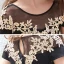 Chic / Beautiful Black See-through Birthday Flower Girl Dresses 2020 Ball Gown Scoop Neck Short Sleeve Gold Appliques Lace Court Train Cascading Ruffles