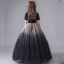 Starry Sky Navy Blue Birthday Flower Girl Dresses 2020 Ball Gown Scoop Neck Short Sleeve Star Sequins Floor-Length / Long Ruffle
