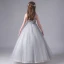 Vintage / Retro Grey Birthday Flower Girl Dresses 2020 Ball Gown See-through High Neck Sleeveless Appliques Lace Beading Sequins Tulle Floor-Length / Long Ruffle