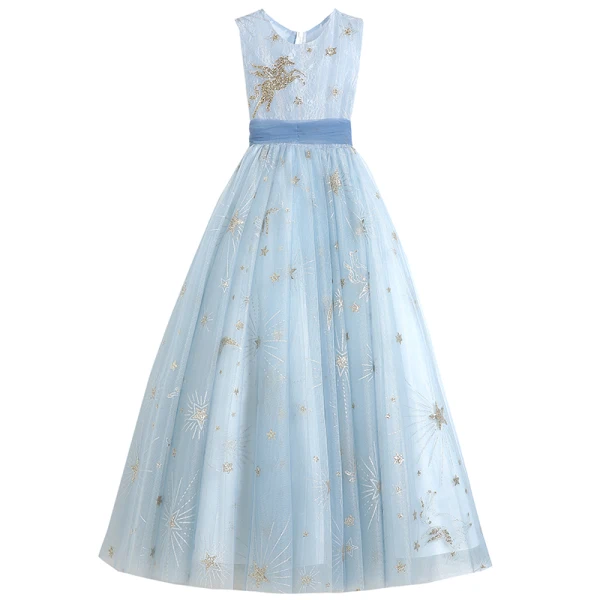 long blue floral bridesmaid dress Naira Pleated Maxi Dress - Cornflower Blue Floral