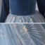 Chic / Beautiful Ink Blue Suede Winter Birthday Flower Girl Dresses 2020 Ball Gown Scoop Neck 3/4 Sleeve Appliques Star Sequins Floor-Length / Long Ruffle