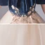 Chic / Beautiful Champagne Birthday Flower Girl Dresses 2020 Ball Gown Spaghetti Straps Off-The-Shoulder Short Sleeve Backless Flower Appliques Lace Floor-Length / Long Ruffle