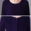 Modest / Simple Purple Gradient-Color Suede Winter Birthday Flower Girl Dresses 2020 Ball Gown Scoop Neck 3/4 Sleeve Floor-Length / Long Ruffle