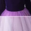 Modest / Simple Purple Gradient-Color Suede Winter Birthday Flower Girl Dresses 2020 Ball Gown Scoop Neck 3/4 Sleeve Floor-Length / Long Ruffle