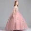 Flower Fairy Pearl Pink See-through Birthday Flower Girl Dresses 2020 Ball Gown Scoop Neck Sleeveless Appliques Flower Beading Pearl Watteau Train Ruffle