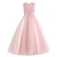 Vintage / Retro Pearl Pink See-through Birthday Flower Girl Dresses 2020 Ball Gown High Neck Sleeveless Appliques Lace Beading Sequins Tulle Floor-Length / Long Ruffle