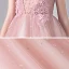 Vintage / Retro Pearl Pink See-through Birthday Flower Girl Dresses 2020 Ball Gown High Neck Sleeveless Appliques Lace Beading Sequins Tulle Floor-Length / Long Ruffle