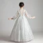 Style Victorien Gris Transparentes Anniversaire Robe Ceremonie Fille 2020 Princesse Encolure Dégagée Gonflée Manches Longues Glitter Étoile Longue Volants