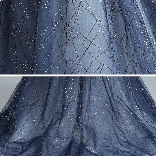 Vintage / Retro Navy Blue See-through Birthday Flower Girl Dresses 2020 Ball Gown High Neck 3/4 Sleeve Flower Appliques Lace Beading Pearl Sweep Train Ruffle