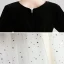 Chic / Beautiful Black White Suede Birthday Flower Girl Dresses 2020 Ball Gown 3/4 Sleeve V-Neck Star Sequins Sash Floor-Length / Long Ruffle