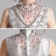 Élégant Gris Anniversaire Robe Ceremonie Fille 2020 Robe Boule Transparentes Col Haut Sans Manches Appliques Paillettes Perlage Train De Balayage Volants