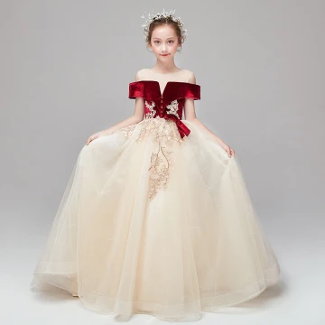 Chic Beautiful Champagne See Through Suede Flower Girl Dresses 2020 A Line Princess Scoop Neck Short Sleeve Appliques Lace Beading Sequins Ruffle Sweep Train