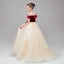 Chic / Belle Champagne Transparentes Daim Robe Ceremonie Fille 2020 Princesse Encolure Dégagée Manches Courtes Appliques En Dentelle Perlage Paillettes Volants Train De Balayage