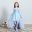 Elegant White See-through Flower Girl Dresses 2020 Ball Gown Scoop Neck Long Sleeve Appliques Lace Beading Asymmetrical Ruffle