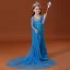 costume de film Frozen Conte de fée Bleu Transparentes Robe Ceremonie Fille 2020 Princesse Encolure Dégagée Manches Longues Dos Nu Paillettes Watteau Train Volants