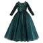 Chic / Beautiful Dark Green Flower Girl Dresses 2020 Ball Gown Scoop Neck Long Sleeve Sequins Floor-Length / Long Ruffle