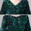 Chic / Beautiful Dark Green Flower Girl Dresses 2020 Ball Gown Scoop Neck Long Sleeve Sequins Floor-Length / Long Ruffle