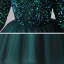 Chic / Beautiful Dark Green Flower Girl Dresses 2020 Ball Gown Scoop Neck Long Sleeve Sequins Floor-Length / Long Ruffle
