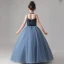 Fashion Navy Blue Birthday Flower Girl Dresses 2020 Ball Gown Spaghetti Straps Sleeveless Backless Sequins Beading Floor-Length / Long Ruffle