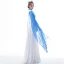 Chinese style Pool Blue Chiffon Evening Dresses  2020 A-Line / Princess High Neck Short Sleeve Printing Flower Appliques Lace Sequins Tassel Floor-Length / Long Ruffle Formal Dresses