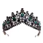 Vintage / Originale Baroque Noire Tiare Accessoire Cheveux Mariage 2020 Alliage Vert Foncé Faux Diamant Accessorize