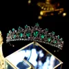 Vintage / Originale Baroque Doré Tiare Accessoire Cheveux Mariage 2020 Alliage Vert Foncé Faux Diamant Accessorize