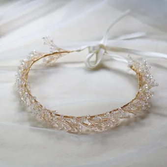Elegant Gold Headbands Bridal Hair Accessories 2020 Alloy Lace Up Crystal Headpieces Wedding Accessories