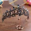 Vintage Barokowy Czarne Tiara Ozdoby Do Włosów Ślubne 2020 Metal Rhinestone Ślub Akcesoria