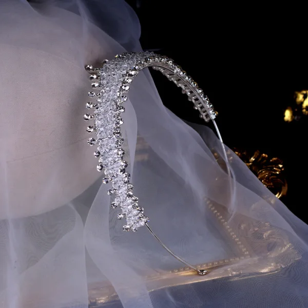 Classique Argenté Faux Diamant Cristal Tiare Accessoire Cheveux Mariage 2020 Métal Mariage Accessorize