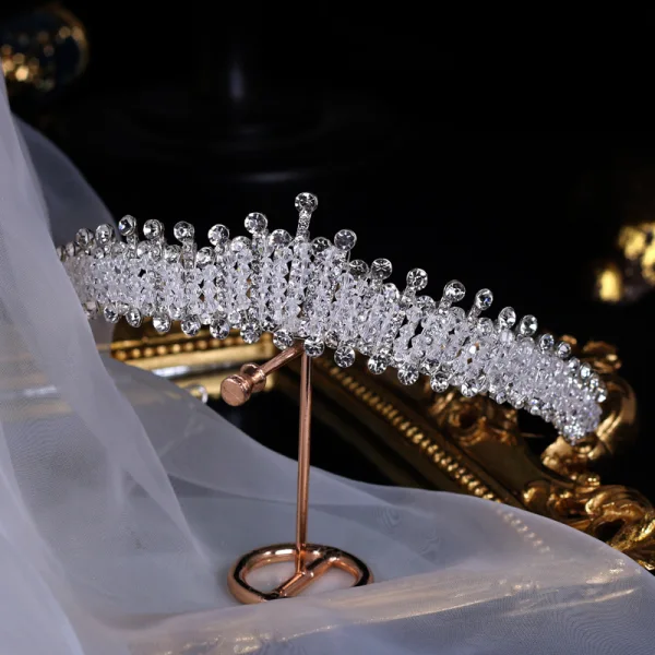 Classique Argenté Faux Diamant Cristal Tiare Accessoire Cheveux Mariage 2020 Métal Mariage Accessorize