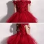 High Low Red Birthday Flower Girl Dresses 2020 Ball Gown Off-The-Shoulder Short Sleeve Backless Appliques Flower Beading Asymmetrical Court Train Cascading Ruffles