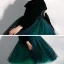 Schöne Dunkelgrün Wildleder Durchsichtige Geburtstag Blumenmädchenkleider 2020 Ballkleid Stehkragen Geschwollenes Lange Ärmel Schleife Stoffgürtel Glanz Tülle Kurze Rüschen