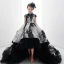 High Low Black Gold Birthday Flower Girl Dresses 2020 Ball Gown High Neck Cap Sleeves Sash Printing Tulle Asymmetrical Ruffle