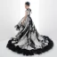 High Low Black Gold Birthday Flower Girl Dresses 2020 Ball Gown High Neck Cap Sleeves Sash Printing Tulle Asymmetrical Ruffle