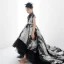 High Low Black Gold Birthday Flower Girl Dresses 2020 Ball Gown High Neck Cap Sleeves Sash Printing Tulle Asymmetrical Ruffle