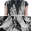 High Low Black Gold Birthday Flower Girl Dresses 2020 Ball Gown High Neck Cap Sleeves Sash Printing Tulle Asymmetrical Ruffle