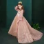 Victorian Style Pearl Pink Birthday Flower Girl Dresses 2020 Princess V-Neck Puffy Long Sleeve Backless Appliques Lace Beading Glitter Tulle Feather Sweep Train Ruffle