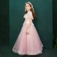 Elegant Candy Pink Birthday Flower Girl Dresses 2020 A-Line / Princess Scoop Neck Short Sleeve Flower Appliques Lace Beading Pearl Floor-Length / Long Ruffle