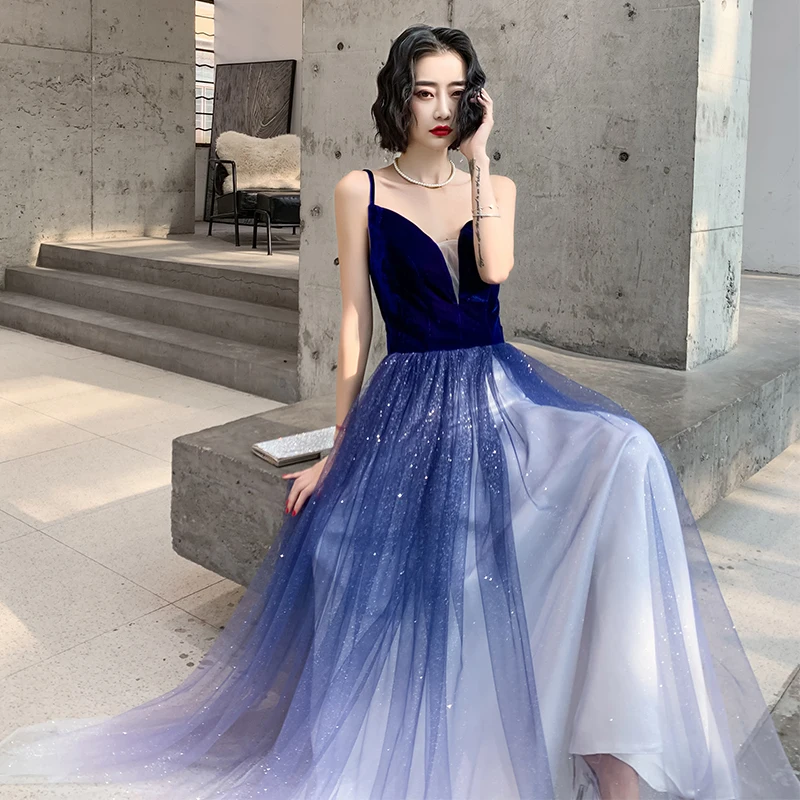 slim fit dress slacks Classy Long Mermaid One Shoulder Royal Blue Prom Dress with Side Train main image 1