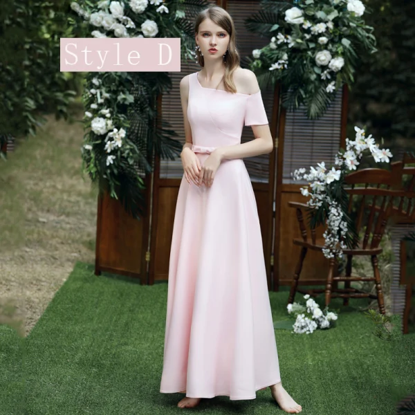 burgandy bridesmaid dress One Shoulder Wine Red Chiffon Long Bridesmaid Dress – FancyVestido main image 1