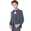 Modest / Simple Spotted Tie Grey Boys Wedding Suits 2020