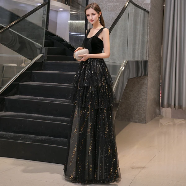 black and gold prom dresses 2020 Yellow And Black Strapless With Bowknot Fashion Formal Dresses,CP0823 –  clover sew main image 0