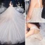 Luxury / Gorgeous Champagne Bridal Wedding Dresses 2020 Ball Gown Shoulders Sleeveless Backless Beading Sequins Royal Train Ruffle