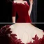 Modest / Simple Burgundy Velour Winter Homecoming Graduation Dresses 2020 A-Line / Princess See-through Scoop Neck 1/2 Sleeves Appliques Lace Beading Ankle Length Backless Formal Dresses